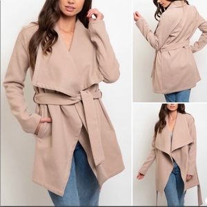Tan coat with belt